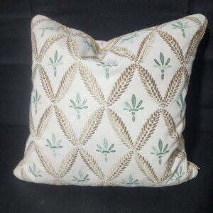 Nina Campbell Home 20x20 Decorative Pillow Cover Embroidered Duck Down
